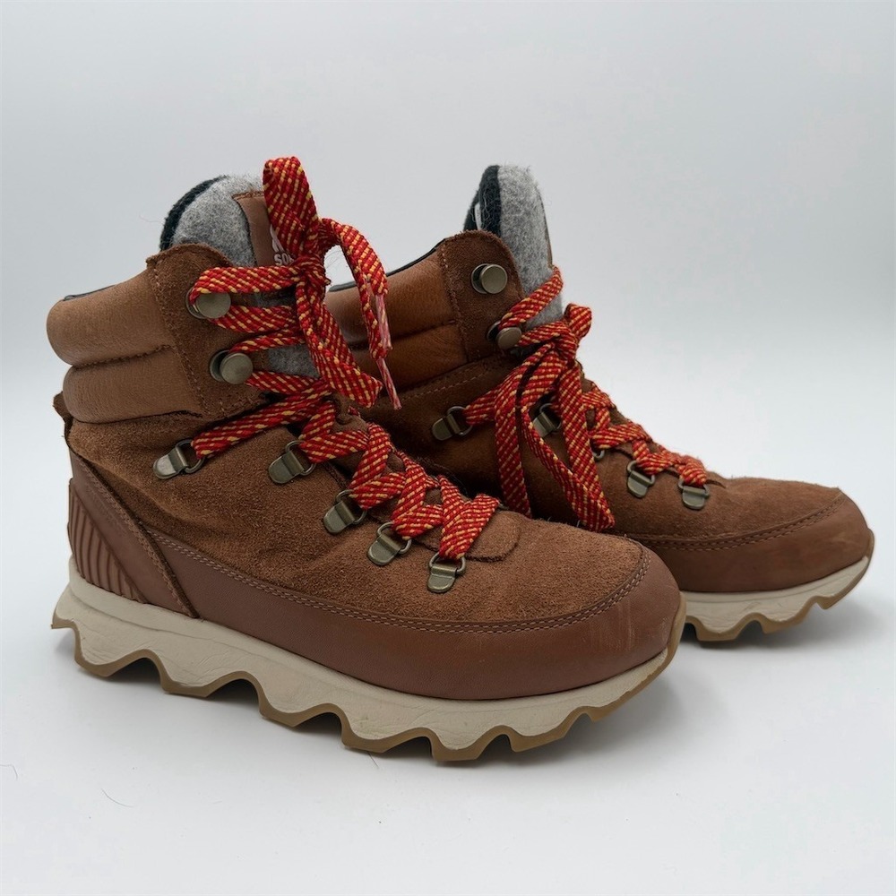 Sorel Womens Brown Suede/Leather Lace Up Snow Hiking Ankle Boots Lug Sole size 7 - Picture 2 of 8